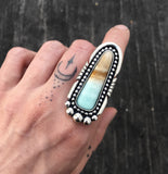 Blue Opal Petrified Wood Ring or Pendant- Sterling Silver and Indonesian Opalized Petrified Wood- Finished to Size