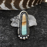 Blue Opal Petrified Wood Ring or Pendant- Sterling Silver and Indonesian Opalized Petrified Wood- Finished to Size