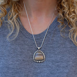Cloud View Portal Necklace- Sterling Silver and Willow Creek Jasper- 20" Chain Included