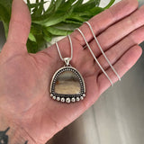 Cloud View Portal Necklace- Sterling Silver and Willow Creek Jasper- 20" Chain Included