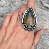 Large Celestial Cripple Creek Jasper Ring or Pendant- Sterling Silver and Picture Jasper- Finished to Size