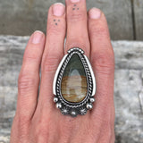 Large Celestial Cripple Creek Jasper Ring or Pendant- Sterling Silver and Picture Jasper- Finished to Size