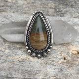 Large Celestial Cripple Creek Jasper Ring or Pendant- Sterling Silver and Picture Jasper- Finished to Size