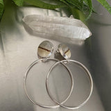 Continental Divide Hoops- Large Sterling Silver and Picture Jasper Hoop Earrings