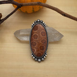 Huge Fossilized Coral Celestial Ring or Pendant- Sterling Silver and Fossil Coral- Finished to Size
