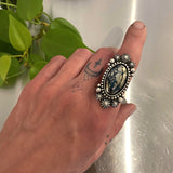The Corona Ring- Morenci II Turquoise and Sterling Silver- Finished to Size or as a Pendant
