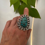 The Cosmic Ring- Cloud Mountain Turquoise and Sterling Silver- Finished to Size or as a Pendant