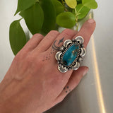 The Cosmos Ring- Morenci II Turquoise and Sterling Silver- Finished to Size or as a Pendant
