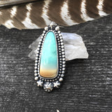 Blue Opal Petrified Wood Statement Ring or Pendant- Sterling Silver and Indonesian Opalized Petrified Wood- Finished to Size