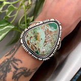 Huge Variscite Statement Cuff- Sterling Silver and Australian Variscite- Size S/M