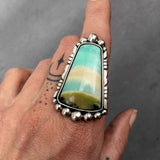 Blue Opal Petrified Wood Ring or Pendant- Sterling Silver and Indonesian Opalized Wood- Finished to Size