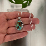RESERVED FOR MINDY- Dainty Turquoise Celestial Necklace- Sterling Silver and Royston Turquoise- 18" Chain