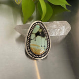 The Dark Magic Ring- Bamboo Mountain Turquoise and Sterling Silver- Finished to Size or as a Pendant