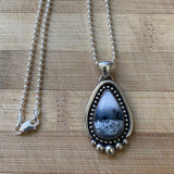 Dendritic Opal and Sterling Silver Necklace- Chain Included
