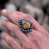 Desert Nights Ring- Sterling Silver and Polychrome Jasper Statement Ring or Pendant- Finished to Size