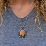 Desert Sunrise Portal Necklace- Sterling Silver and Dendritic Rhyolite- 20" Chain Included