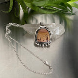 Desert Sunrise Portal Necklace- Sterling Silver and Dendritic Rhyolite- 20" Chain Included