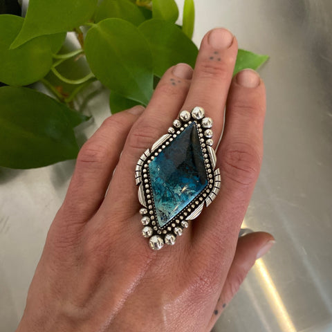 The Seven Seas Ring- Shattuckite and Sterling Silver- Finished to Size or as a Pendant