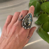 The Divinity Ring- Morenci II Turquoise and Sterling Silver- Finished to Size or as a Pendant