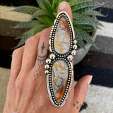 Huge Double Agate Ring or Pendant- Sterling Silver and Lace Agate- Finished to Size