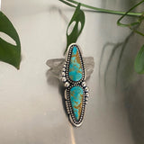 Huge 2 Stone Turquoise Statement Ring or Pendant- Sterling Silver and Kingman Turquoise- Finished to Size