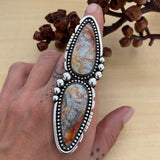 Huge Double Agate Ring or Pendant- Sterling Silver and Lace Agate- Finished to Size