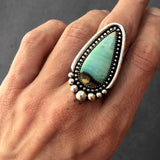 Blue Opal Petrified Wood Ring or Pendant- Sterling Silver and Indonesian Opalized Wood- Finished to Size