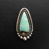 Blue Opal Petrified Wood Ring or Pendant- Sterling Silver and Indonesian Opalized Wood- Finished to Size