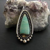 Blue Opal Petrified Wood Ring or Pendant- Sterling Silver and Indonesian Opalized Wood- Finished to Size