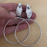 Celestial Hoop Earrings- Sterling Silver and White Buffalo