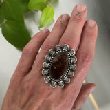 The Embers Ring- Fire Agate and Sterling Silver- Finished to Size or as a Pendant