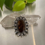 The Embers Ring- Fire Agate and Sterling Silver- Finished to Size or as a Pendant