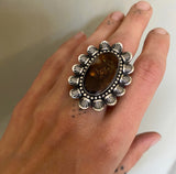 The Embers Ring- Fire Agate and Sterling Silver- Finished to Size or as a Pendant
