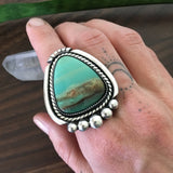 Blue Opal Petrified Wood Ring or Pendant- Sterling Silver and Indonesian Opalized Petrified Wood- Finished to Size