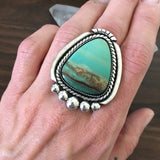 Blue Opal Petrified Wood Ring or Pendant- Sterling Silver and Indonesian Opalized Petrified Wood- Finished to Size