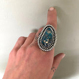 The Eternal Flame Ring- Morenci II Turquoise and Sterling Silver- Finished to Size or as a Pendant