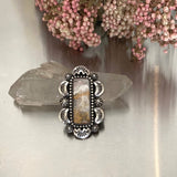 The Ether Ring- Crazy Lace Agate and Sterling Silver- Finished to Size or as a Pendant