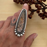 Large Laguna Agate Talon Ring or Pendant- Sterling Silver and Lace Agate- Finished to Size