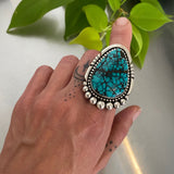The Fjord Ring- Bamboo Mountain Turquoise and Sterling Silver- Finished to Size or as a Pendant