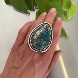 The Galaxy Ring- Morenci II Turquoise and Sterling Silver- Finished to Size or as a Pendant