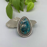The Galaxy Ring- Morenci II Turquoise and Sterling Silver- Finished to Size or as a Pendant