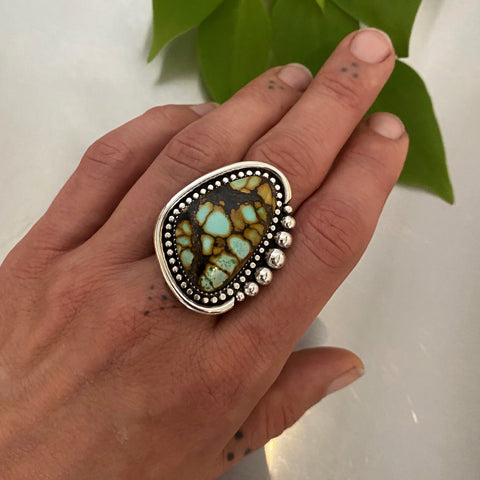 The Glacier Ring- Bao Canyon Turquoise and Sterling Silver- Finished to Size or as a Pendant