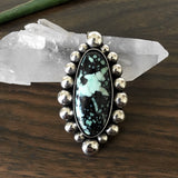 Large Variscite Bubble Ring or Pendant- Sterling Silver and Posiedon Variscite- Finished to Size