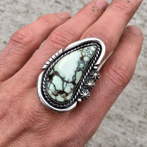 Variscite Celestial Ring or Pendant- Sterling Silver and Posiedon Variscite- Finished to Size