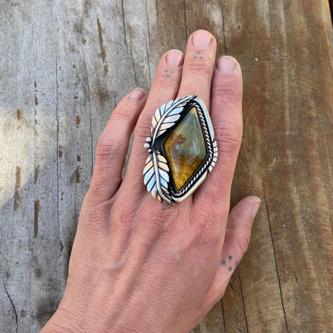 High Plains Ring- Huge Sterling Silver and Owyhee Jasper Statement Ring or Pendant- Finished to Size