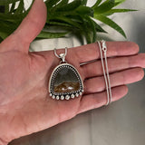 High Sierra Portal Necklace- Sterling Silver and Picture Jasper- 20" Chain Included