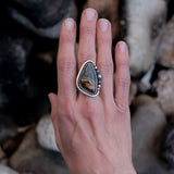 The High Tide Ring- Sterling Silver and Polychrome Jasper Statement Ring or Pendant- Finished to Size
