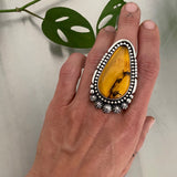 Huge Celestial Ring or Pendant- Sterling Silver and Mayan Amber- Finished to Size