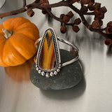 Huge Statement Cuff- Sterling Silver and Montana Agate Bracelet- Size M