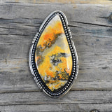 Huge Bumble Bee Jasper and Sterling Silver Statement Ring- Finished to Size